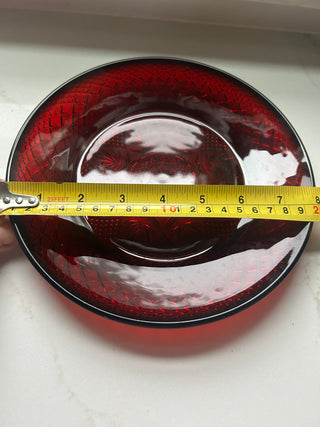 Vintage Luminarc Antique Ruby Pressed Cut Gothic Patterm Durand Cristal d'Arques