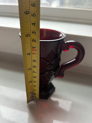 Vintage Avon 1876 Cape Cod Collection~Ruby Red~Footed/Pedestal Mug glass