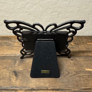 Vintage Pewter Butterfly Double Frame