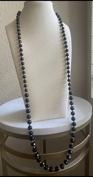 Long black necklace