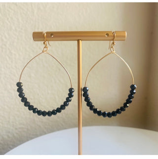 Black dangly hoop earrings