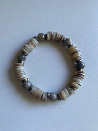 Gray shell bracelet