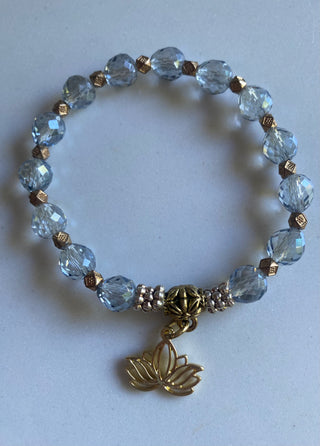 Blue lotus flower bracelet