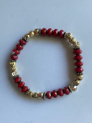 Red/gold beaded bracelet
