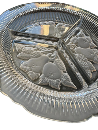 VTG Glass 3-Part Divided Candy Dish