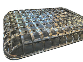 VTG Fostoria Glass Tray Cube Pattern