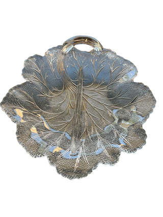 VTG Indiana Glass Divided Dish with Handle