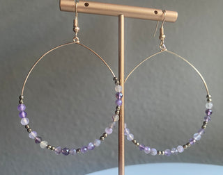 Purple/gold earrings