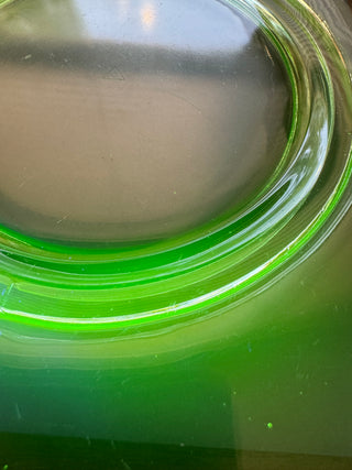 c. 1930s Cambridge Uranium Glass Green Plate