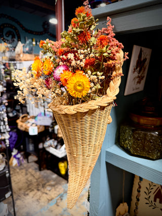 Cornucopia with dried floral