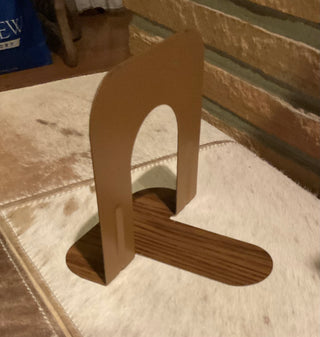 Vintage metal faux bois bookend