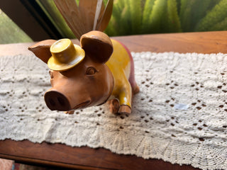 Large Whimsical Flying Pig – Decorative Figurine