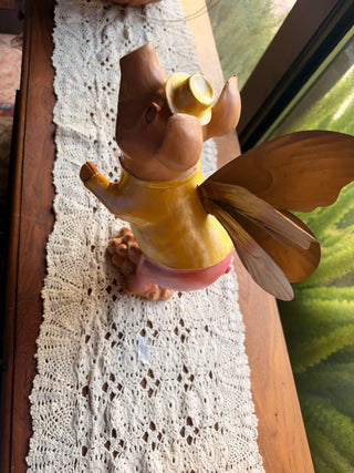 Large Whimsical Flying Pig – Decorative Figurine