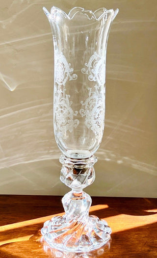 Louis XV Baccarat Crystal Hurricane Lamp,Candleholder Rococo Revivalt