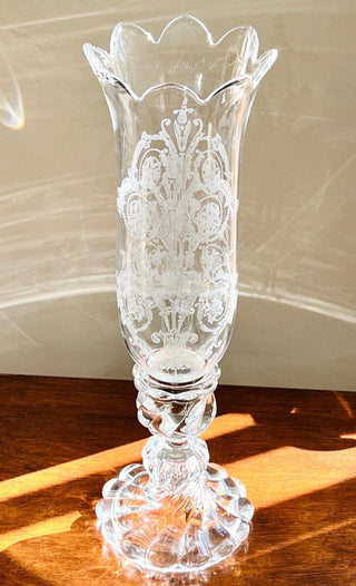 Louis XV Baccarat Crystal Hurricane Lamp,Candleholder Rococo Revivalt