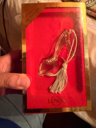 Lenox Enchanted Evening Shoe Pave Jewels Full Lead Crystal Slipper 1st Series