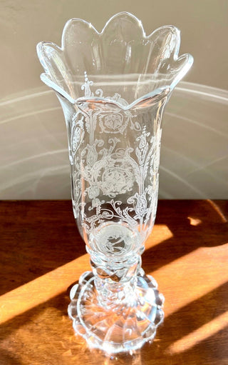 Louis XV Baccarat Crystal Hurricane Lamp,Candleholder Rococo Revivalt