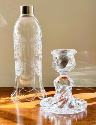 Louis XV Baccarat Crystal Hurricane Lamp,Candleholder Rococo Revivalt