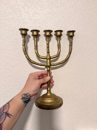 Vintage Gilted Brass Candelabra 10.75" RSV