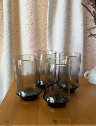 Libby Vtg Libbey Impromptu Smoke Glasses (4 set)