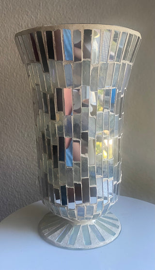 Silver mirror vase