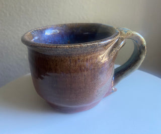 Blue/red/brown coffee cup