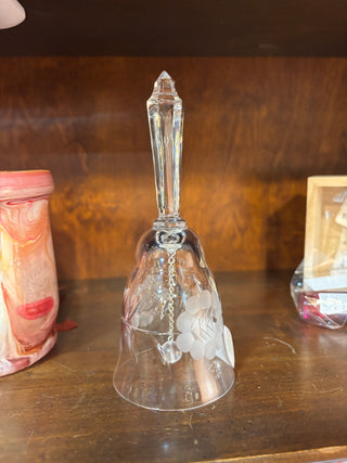 Vintage Clear Crystal Glass Hand Bell