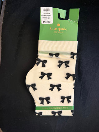 Kate Spade white and black bows anklet socks VV