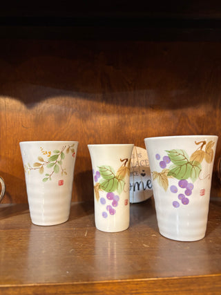 Set 3 Vintage Hand-Painted Glasses