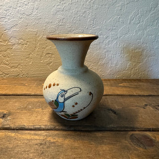 Vtg Tonala Pottery Bird Vase