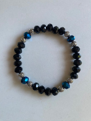 Black/blue/silver bracelet