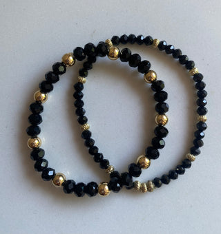 Black/gold bracelets, set of 2
