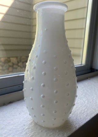 Small white dotted vase