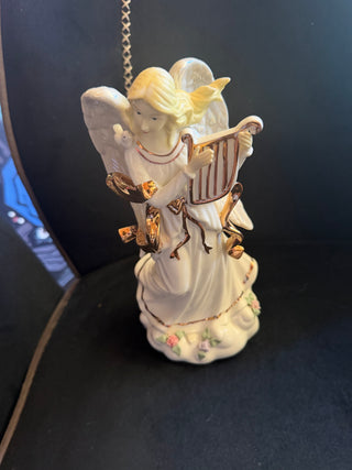Vintage Sankyo Music Angel with Harp plays Fur Elise Accents with 22K gold VV