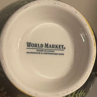 World Market Floral Mug, Black--SP