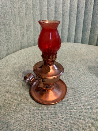 Mini Oil Lamp w/ Red Glass Top - MTS