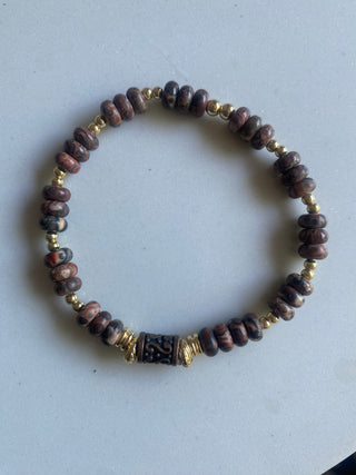Brown/gold beaded bracelet