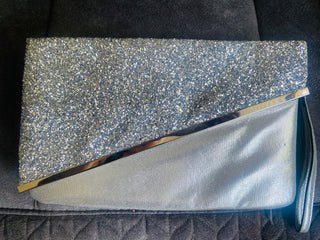 Sparkly silver clutch