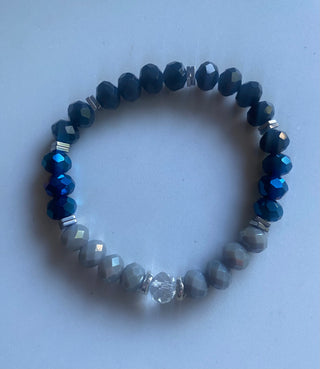 Gray/blue/black/silver bracelet