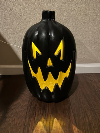 Lighted Black Jack-O-Lantern