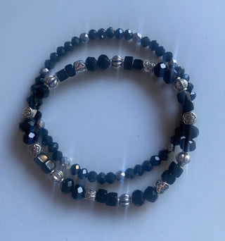 Black/silver bracelets
