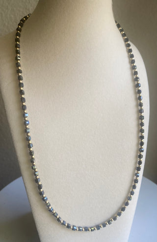 Dark blue/gold beaded necklace