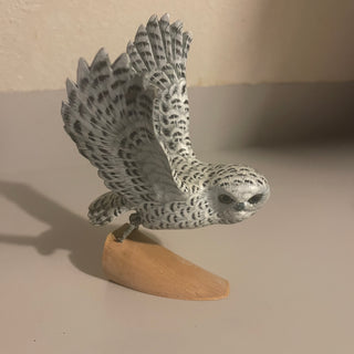 6" Wood Snowy Owl --SP