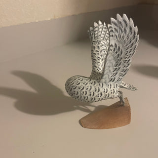 6" Wood Snowy Owl --SP