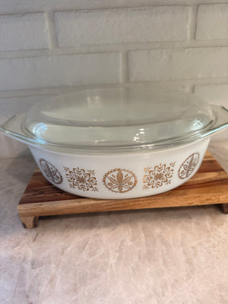 Pyrex Promotional 2 1/2 Qt 045 Hex Signs Oval Casserole