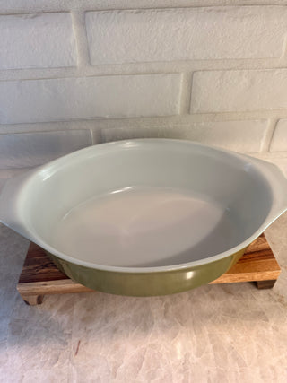 PYREX Olive Verde Casserole Ovenware Dish W/ Lid 2.5 Quart
