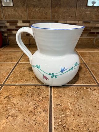 Savoir Vivre Portofino Jug Pitcher Floral Design  7"