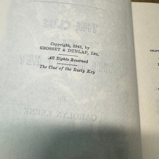 Dana Girls Clue of the Rusty Key Vtg Book