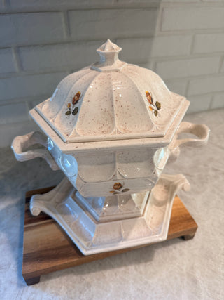 Rare Beautiful Vintage 1976 Duncan Enterprises Ceramic Soup Tureen Set of 4