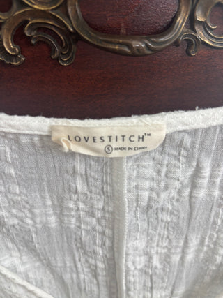 White Cotton and Lace Bubble Blouse